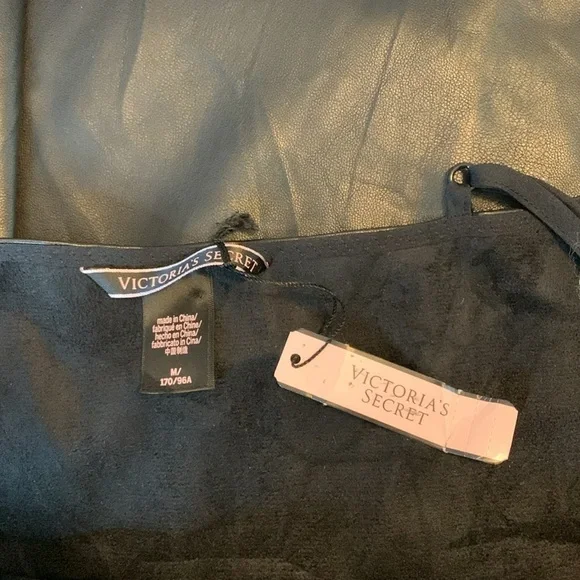 Victoria’s Secret Sexy Black Faux Leather Lingerie Slip Dress Size Medium - Picture 8 of 10